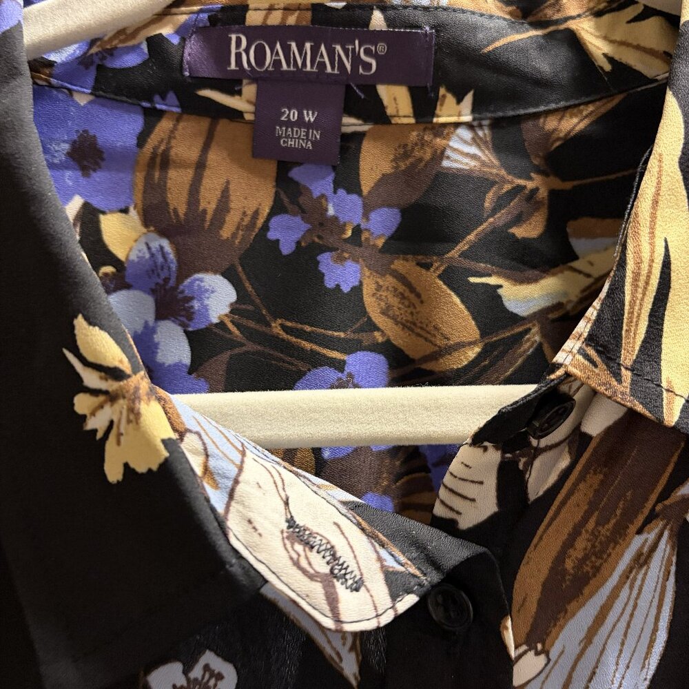 Roaman's Sheer Georgette Mega Tunic with self belt Size 20W-Womens Plus